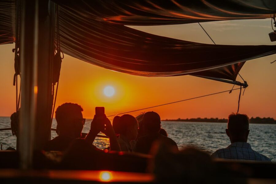 Argostoli: Sunset Cruise with Swim Stops, Dinner, and Wine - Xi Beach and Livadi Beach: the route depends on weather