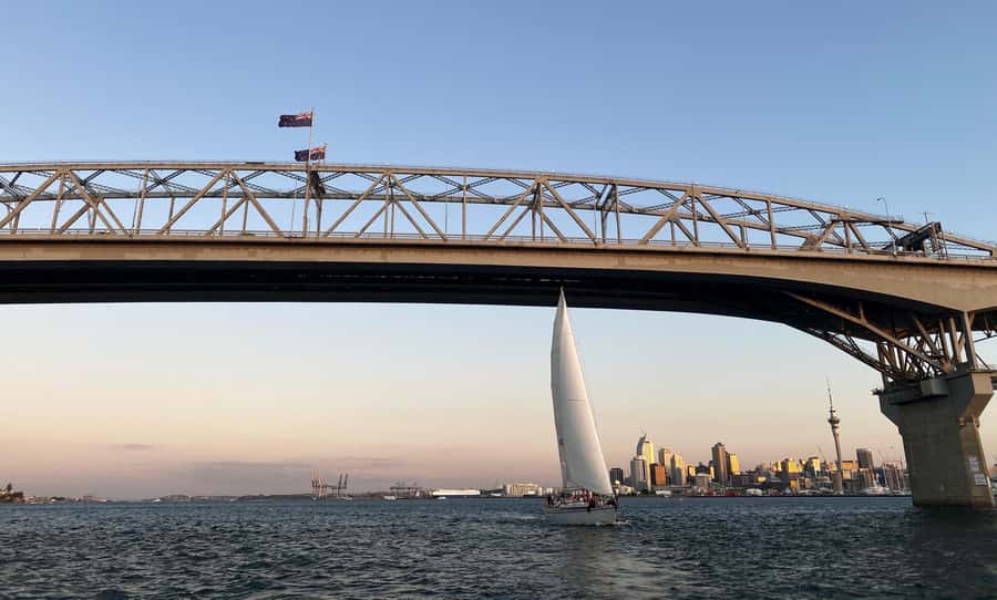 Auckland: Harbour Sailing Cruise with 3-Course Dinner - Auckland views from the deck