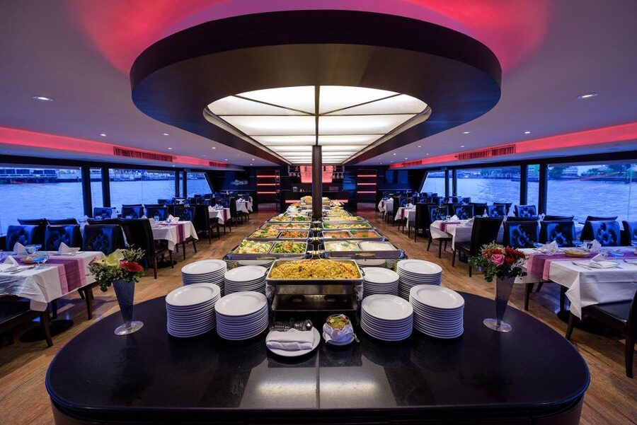 Bangkok: Chao Phraya Princess Dinner Cruise Ticket - King Taksin Bridge and the first meal service