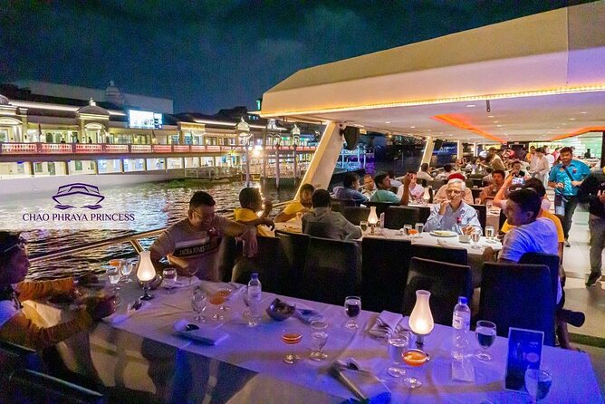 Bangkok Chao Phraya Princess Night Dinner Cruise - Wat Arun after dark