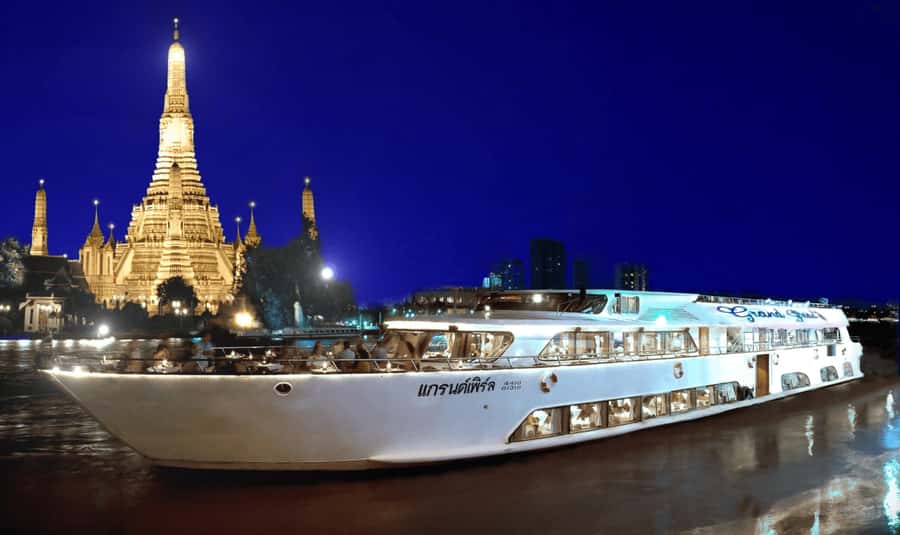 Bangkok: Grand Pearl Dinner Cruise with Hotel Transfer - Starting the evening at the pier