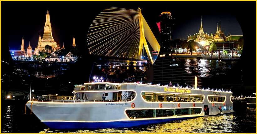 Bangkok: Noah 6 Stars Luxury Chaophraya River Dinner Cruise - A buffet with plenty of choice, but a crowded first serving