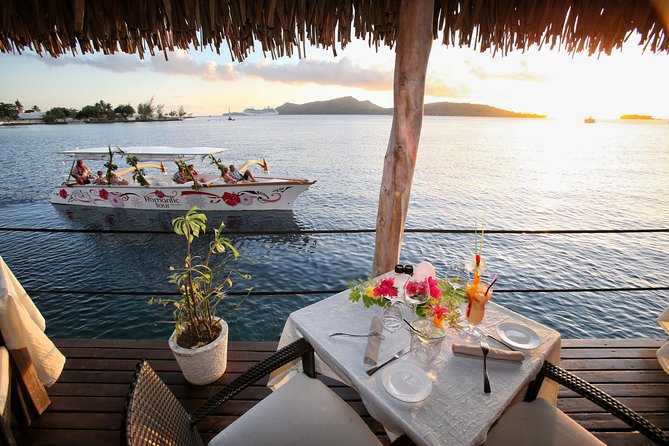 Bora Bora Sunset Cruise and Dinner at St James restaurant - Sunset is the star, but weather writes the script
