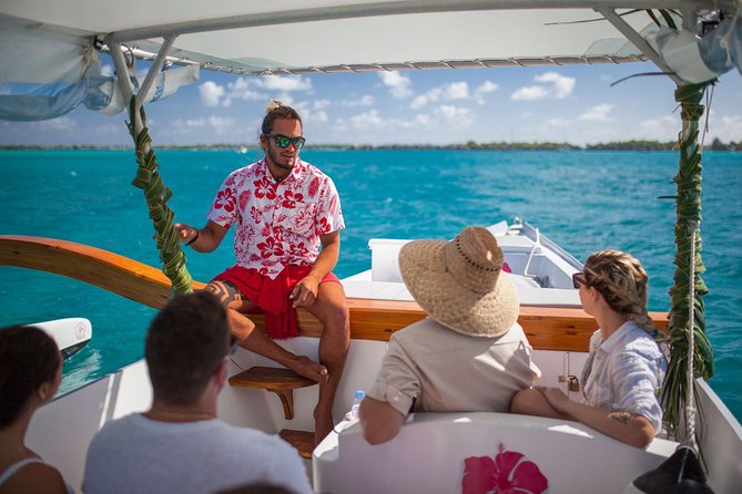 Bora Bora Sunset Cruise and Dinner at St James restaurant - The outrigger canoe and the changing lagoon light