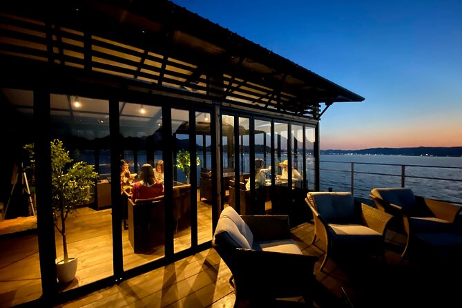 Dinner Cruise on HANAIKADA (Raft-Type Boat) with Scenic View of Miyajima - Boarding a raft-shaped boat on the Ono Seto Sea