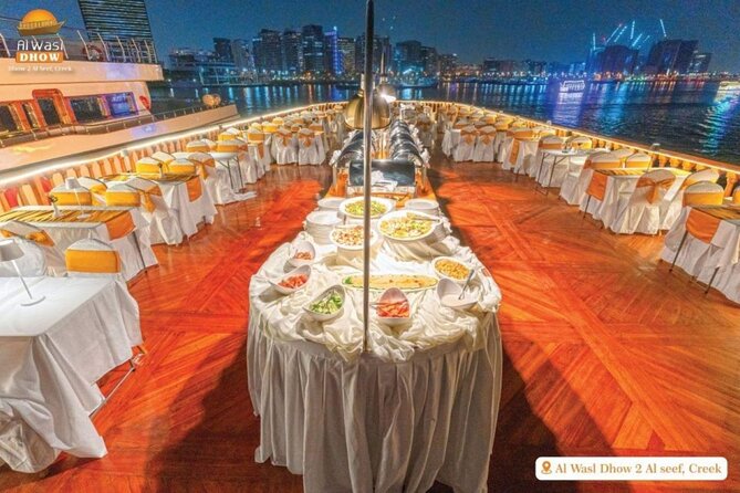 Dubai Best Dhow Cruise Dinner Buffet (Multi Cusine) - Tanoura Dance, Puppet Show, and Background Music