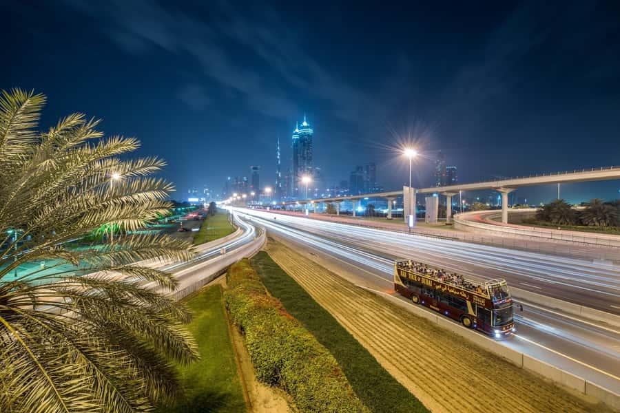 Dubai: Big Bus Panoramic Night Tour & Optional Dinner Cruise - Dubai Harbour, Jumeirah Lake Towers, and the Palm