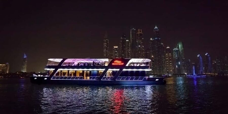 Dubai Marina Dinner Cruise – Live Show, AC & Open Bar - From the meeting point to the marina route