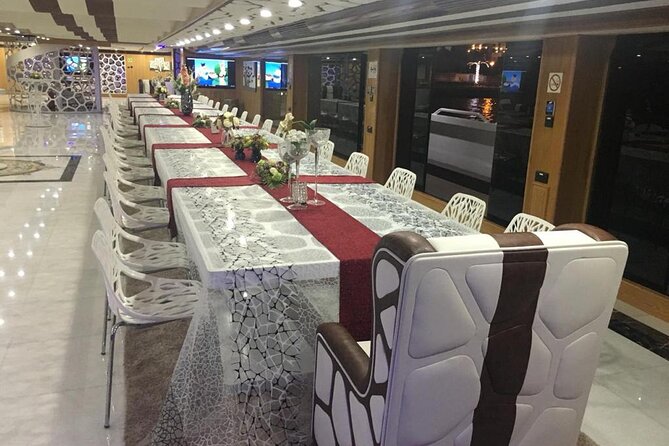 Dubai Marina Luxury Cruise w/ 5 Star Buffet Dinner & Transfer - Dinner below deck, with food expectations set correctly