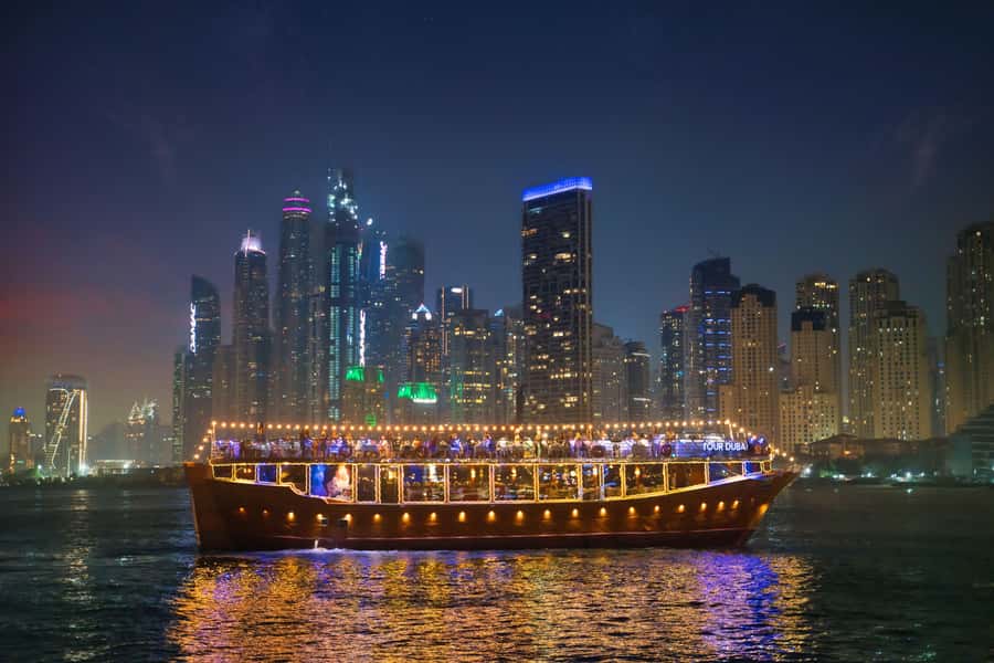 Dubai: Marina Luxury Dhow Dinner Cruise - The two-hour cruise and its major sights