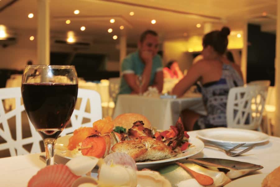 Fiji: Captain Cook Cruises Sunset Dinner Cruise - From sunset pink to stars over the water
