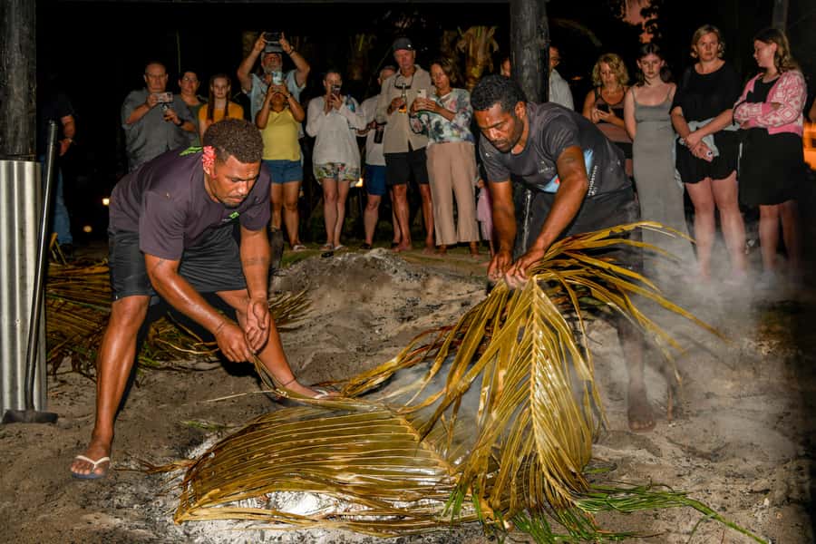 Fiji: Sunset Cruise with Dinner and Fire Show - Bonfire songs as the sun goes down