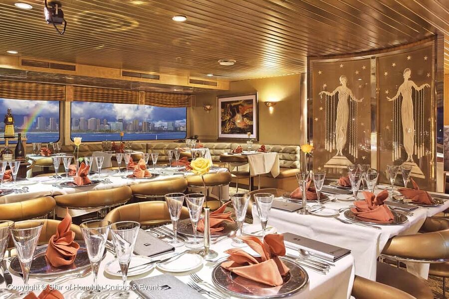 Honolulu: Nova Five Star Sunset Dinner Cruise with Live Jazz - Drinks: Bellini, champagne, and premium selections