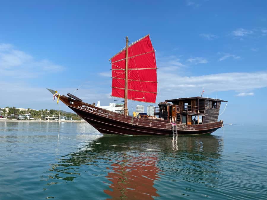 Hua Hin: Siamtara Sunset Sailing Dinner Cruise with Pickup - The swim stop, plank, and floating playground