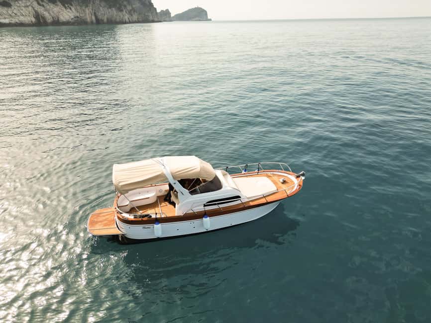 La Spezia. Sunset Aperitif and Dinner on the Boat - Byron Cave from the water