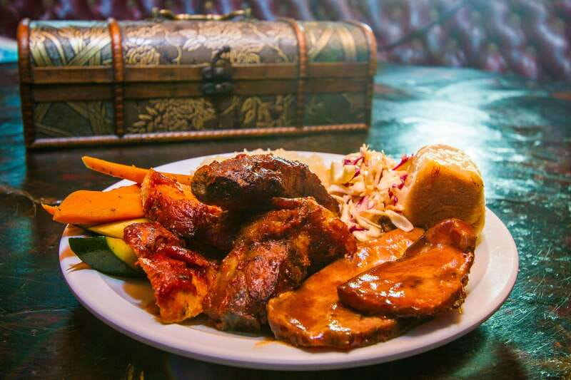 Los Cabos: Pirate Ship Sunset Cruise & Show with Dinner - BBQ dinner with ribs, chicken, pork, and all the fixings