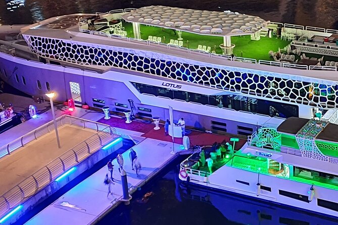 Lotus Mega Yacht Luxury Cruise with Live DJ, Dinner & Transfers - The boat gives you several ways to spend the evening