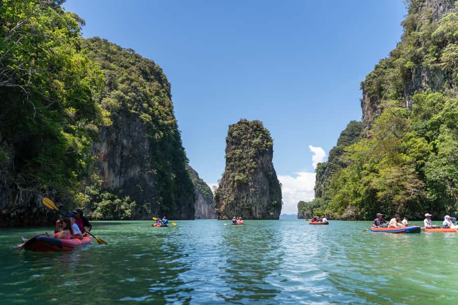 Phuket: Phang Nga Bay Lunch and Dinner Sunset Party Cruise - The changing views of Phang Nga Bay