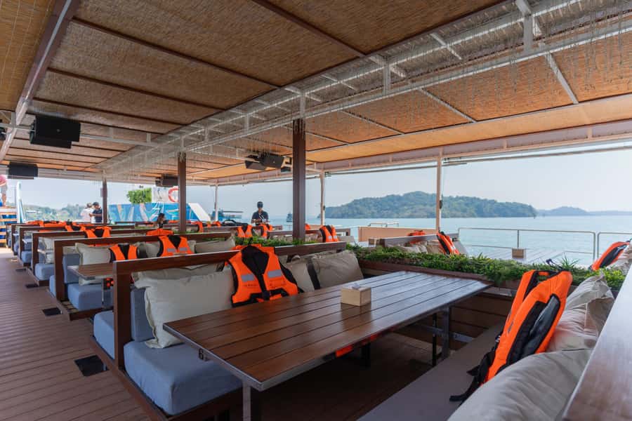Phuket: Phang Nga Bay Lunch and Dinner Sunset Party Cruise - From Phuket hotel pickup to Ao Por Pier