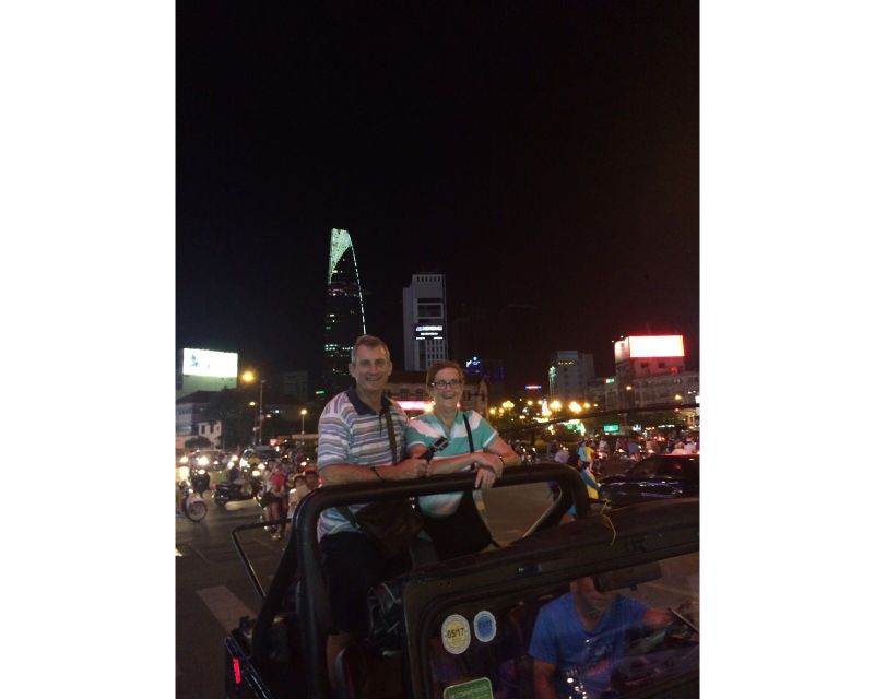 Private Jeep Tour Saigon by Night & Cruise Dinner with Music - Starting the evening in a private Jeep