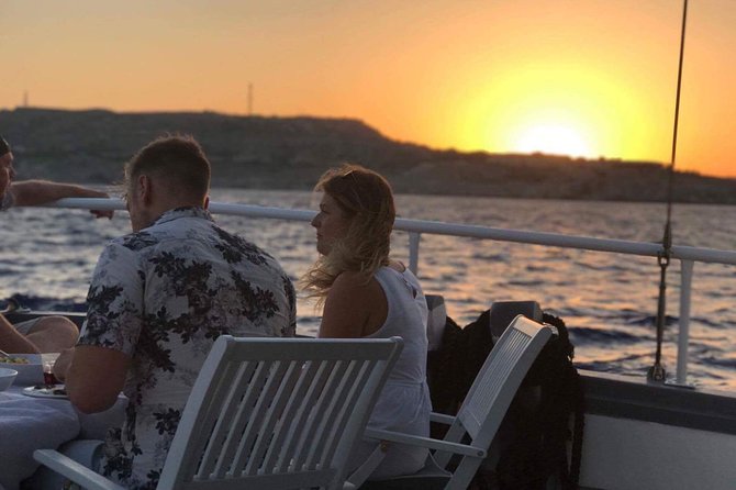 Rhodes Exclusive Sunset tour Cocktail Open bar Gourmet Live Music - Leaving Mandraki with Rhodes behind you