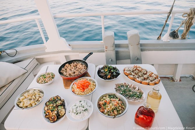 Rhodes Exclusive Sunset tour Cocktail Open bar Gourmet Live Music - Greek buffet dinner on a moving boat