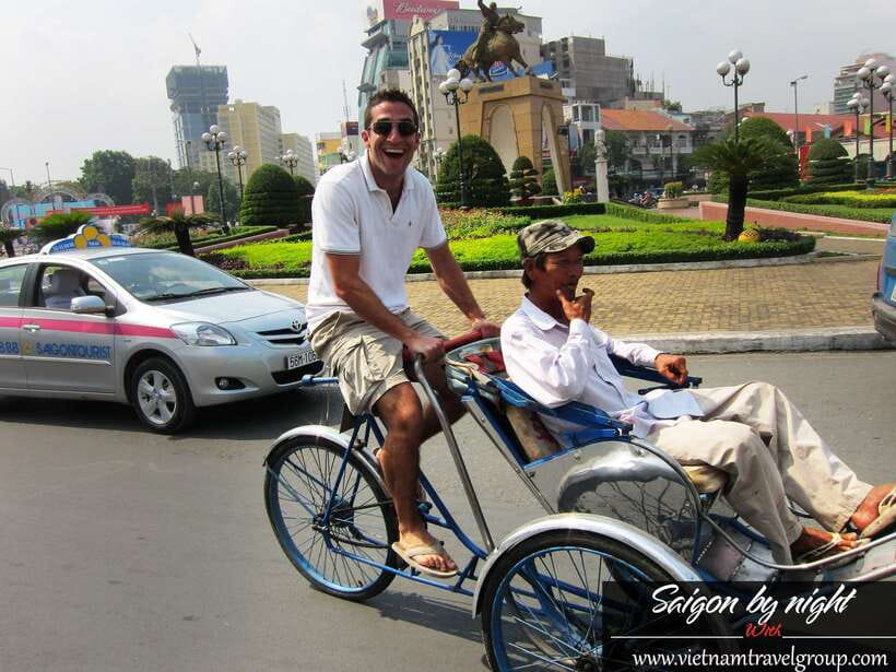 Saigon by Night: Traditional Dinner Cruise - Seeing Saigon from a cyclo seat