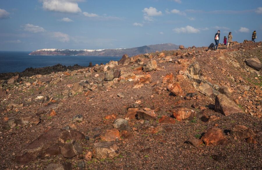 Santorini Caldera: Sunset Cruise with Dinner - Palea Kameni and the sulfurous thermal springs
