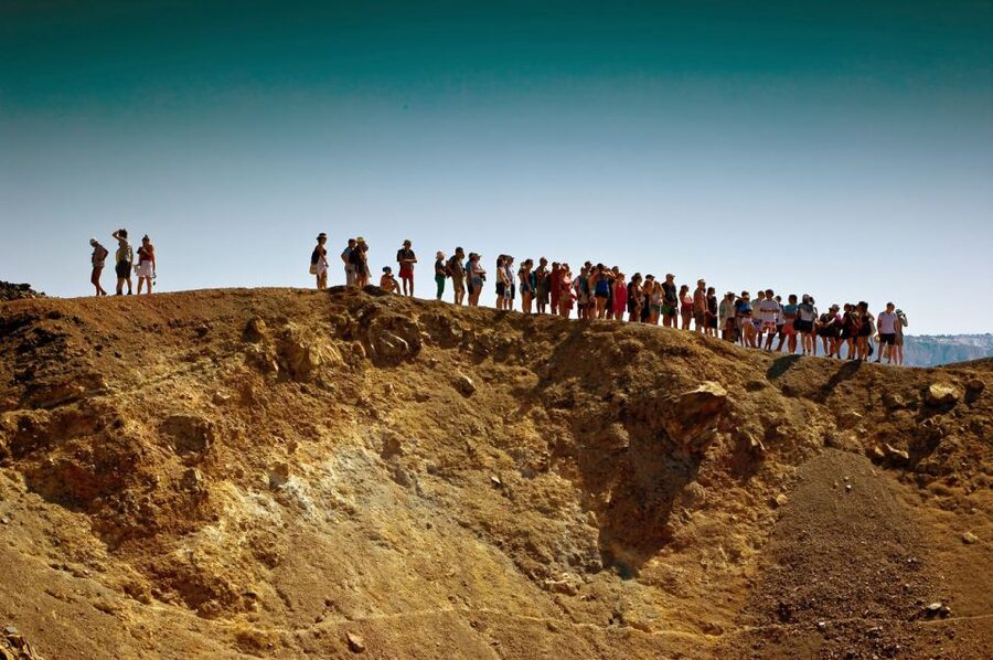 Santorini Caldera: Sunset Cruise with Dinner - Dinner on board, with wine but no included drinks