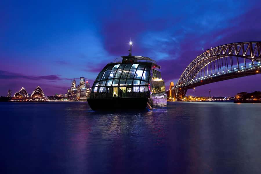 Sydney Harbour: Glass Boat Signature Dinner Cruise - Sydney Harbour after sunset