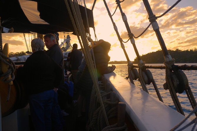 Sydney Harbour Tall Ship Twilight Dinner Cruise - The first views: sandstone, sails, and early Sydney