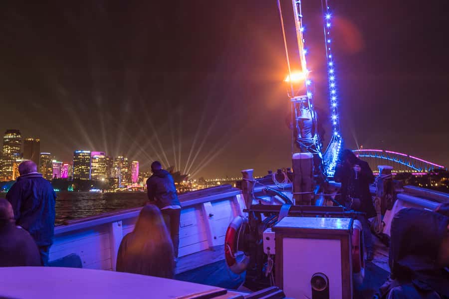 Sydney Harbour: Tall Ship Vivid Dinner Cruise - Commentary, crew, and the character of the evening