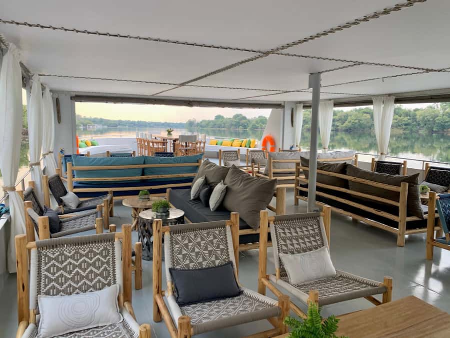 Victoria Falls: Sunset Cruise and Dinner at The Eatery - Boarding the Zambezi Explorer near Victoria Falls